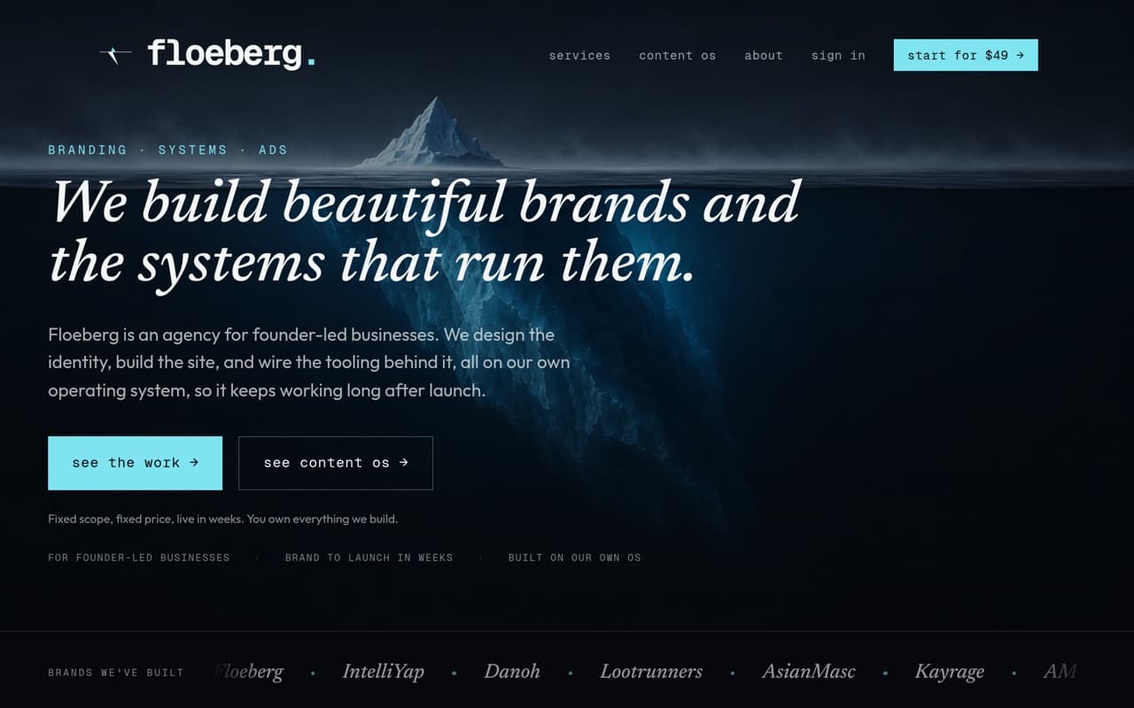 Floeberg website preview