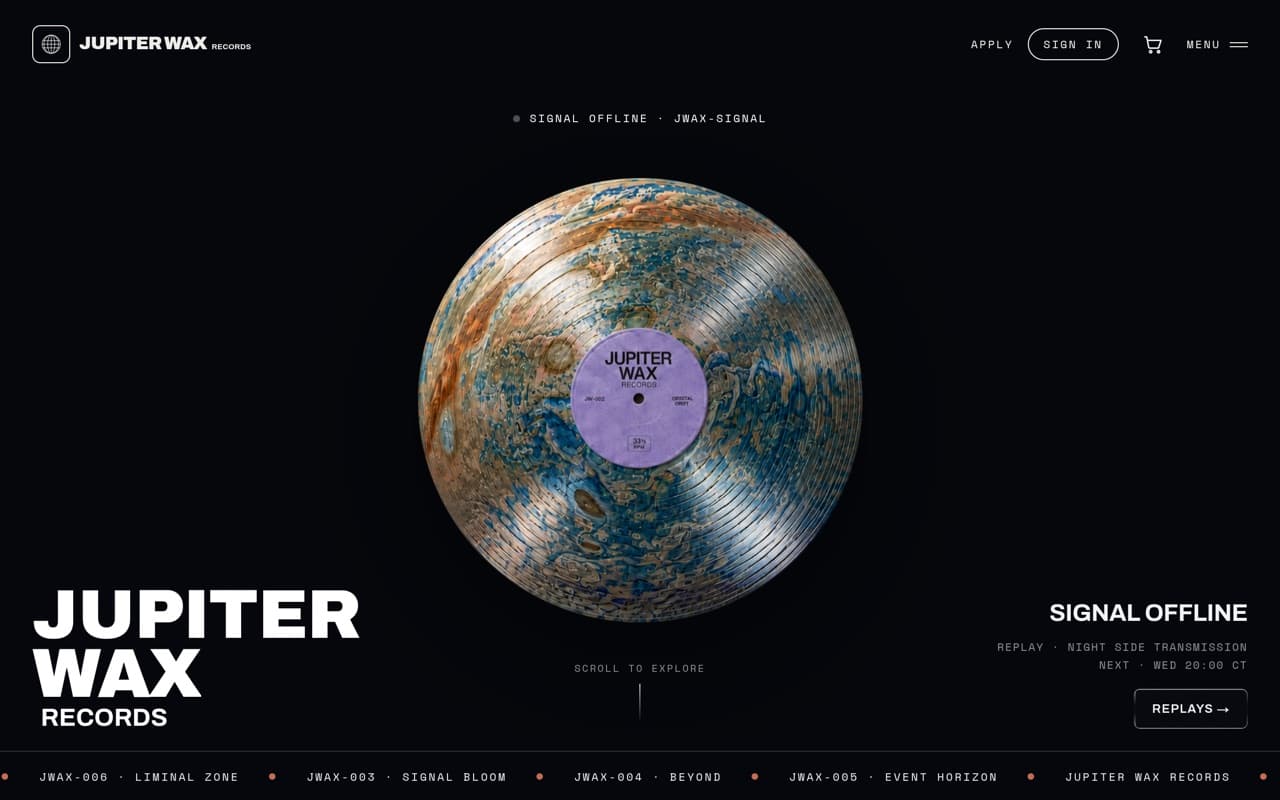 Jupiter Wax website preview