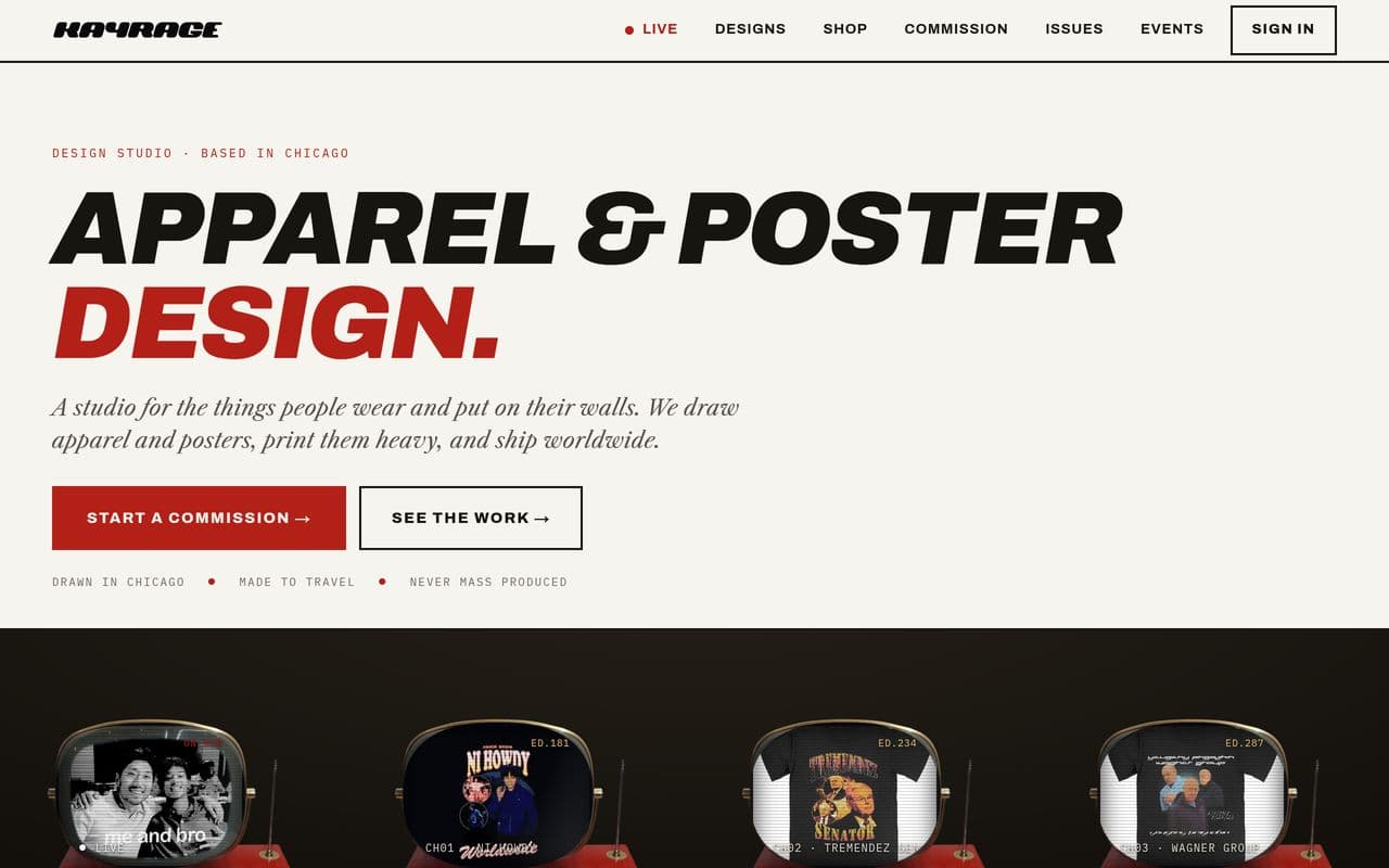 Kayrage website preview